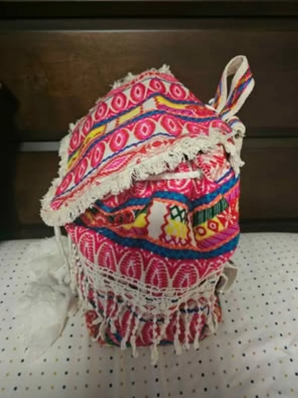 Boho Embroidered Fringe Backpack - Jen&Co